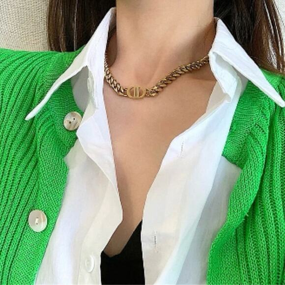 18K Gold Plated Designer CD 18K Chain Necklace - Picture 11 of 12